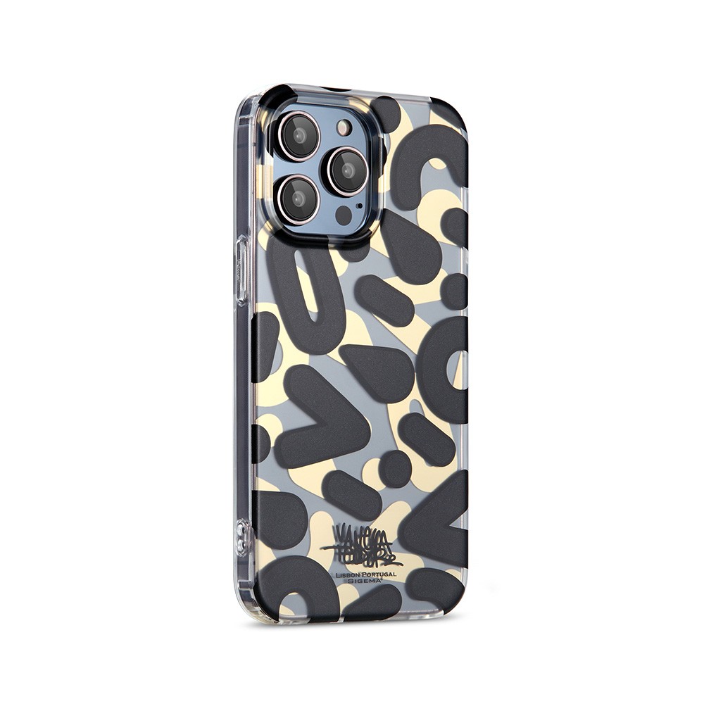 เคส Sigema iPhone 14 Pro Max Matte Carvial Mural Pattern Design Black/Gold