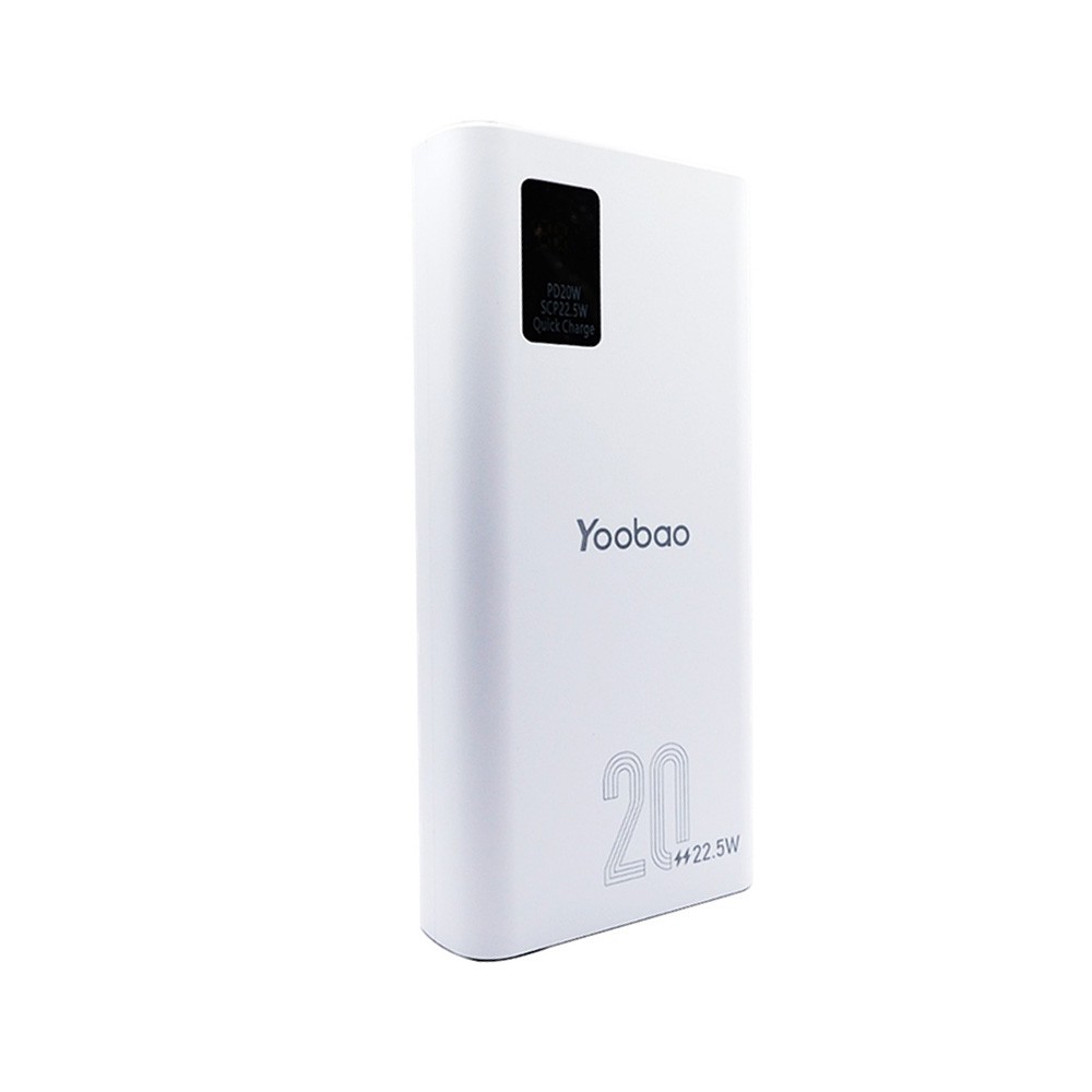 พาวเวอร์แบงค์ Yoobao ความจุ 20,000 mAh PD20W White