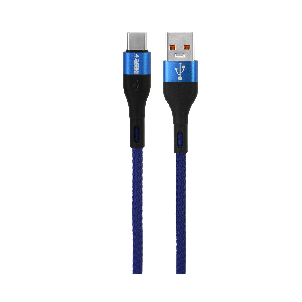 สายชาร์จ ASAKI USB-A to USB-C Cable 1 เมตร Blue (A-2303)