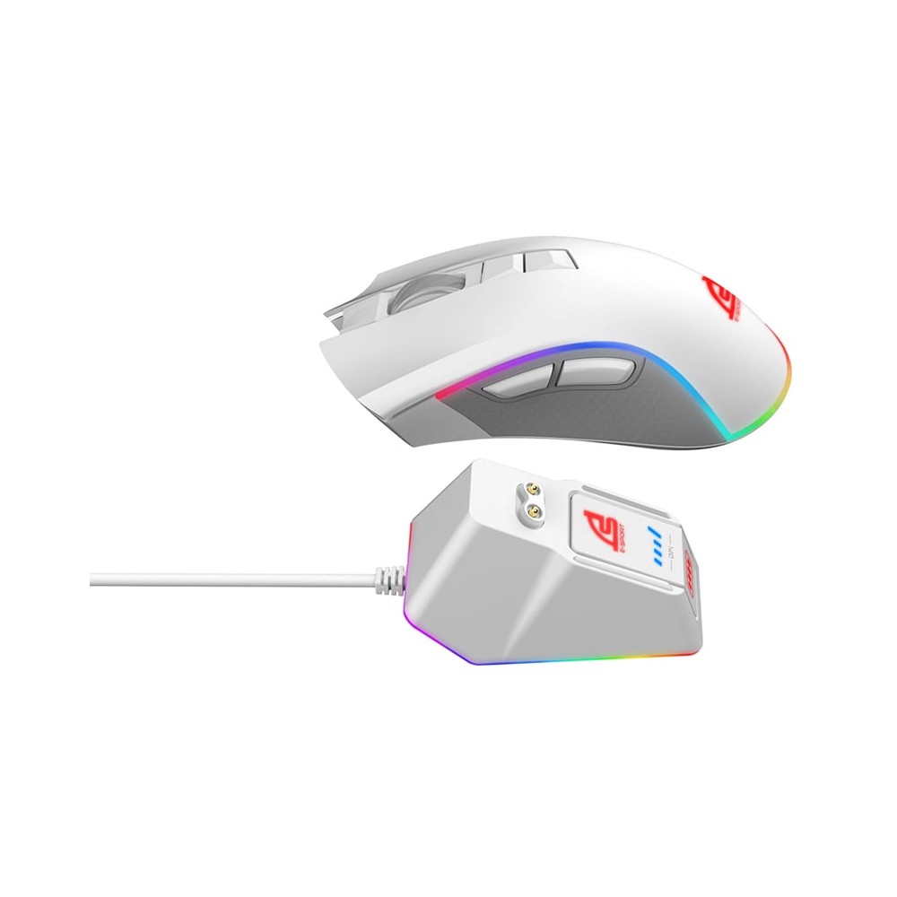 เมาส์เกมมิ่ง Signo Gaming Mouse Wireless Macro Vortex WG-900 W White