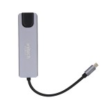 Anitech Port Hub USB-C to USB-A 3.0, USB-A 2.0, HDMI, Micro/SD Card, PD (RA502) Gray