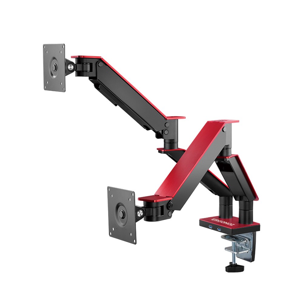 แขนจับจอมอนิเตอร์ ERGONOZ Dual Monitor Arm Twin Armour (EGN-ARMOUR-D) Black/Red