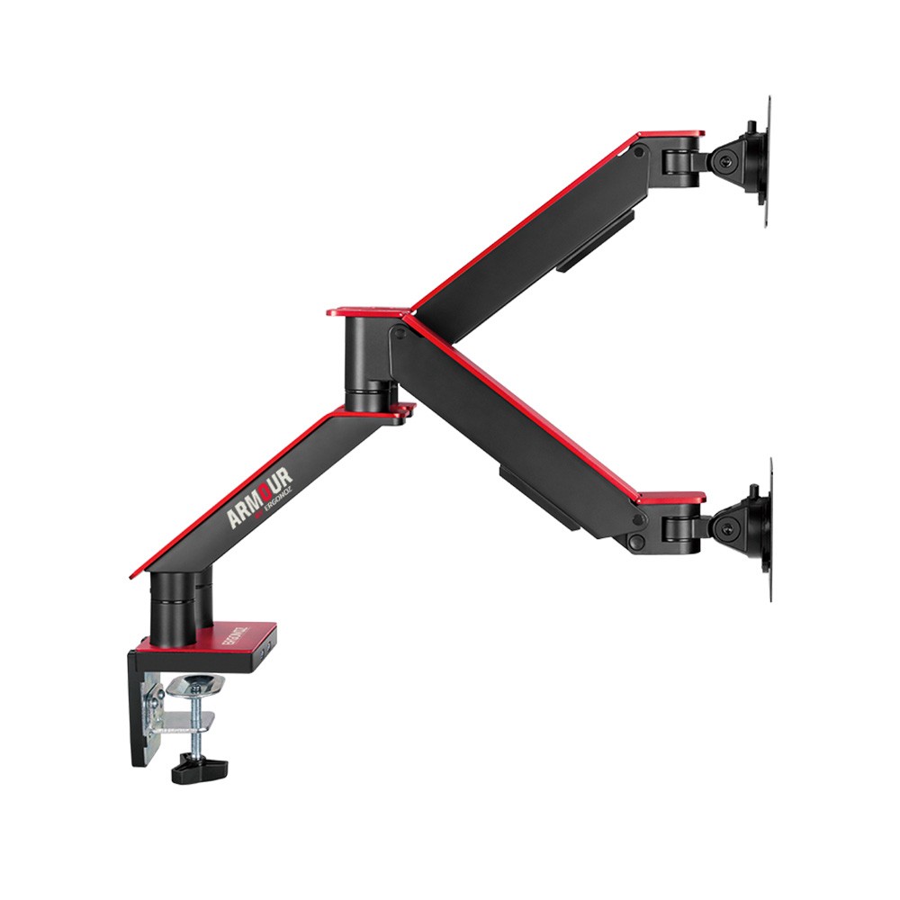 แขนจับจอมอนิเตอร์ ERGONOZ Dual Monitor Arm Twin Armour (EGN-ARMOUR-D) Black/Red