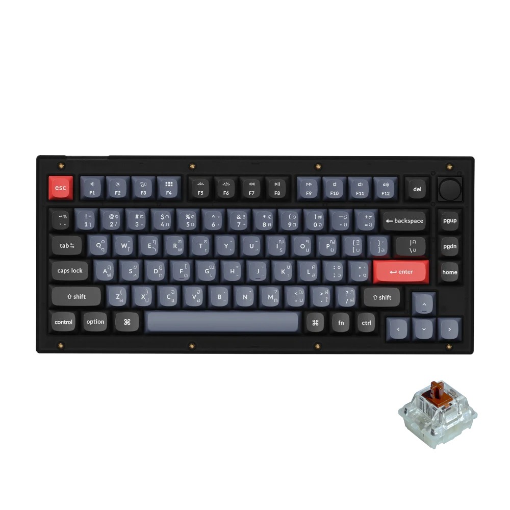 คีย์บอร์ดเกมมิ่ง Keychron V1 QMK Custom Mechanical Keyboard Brown Switch