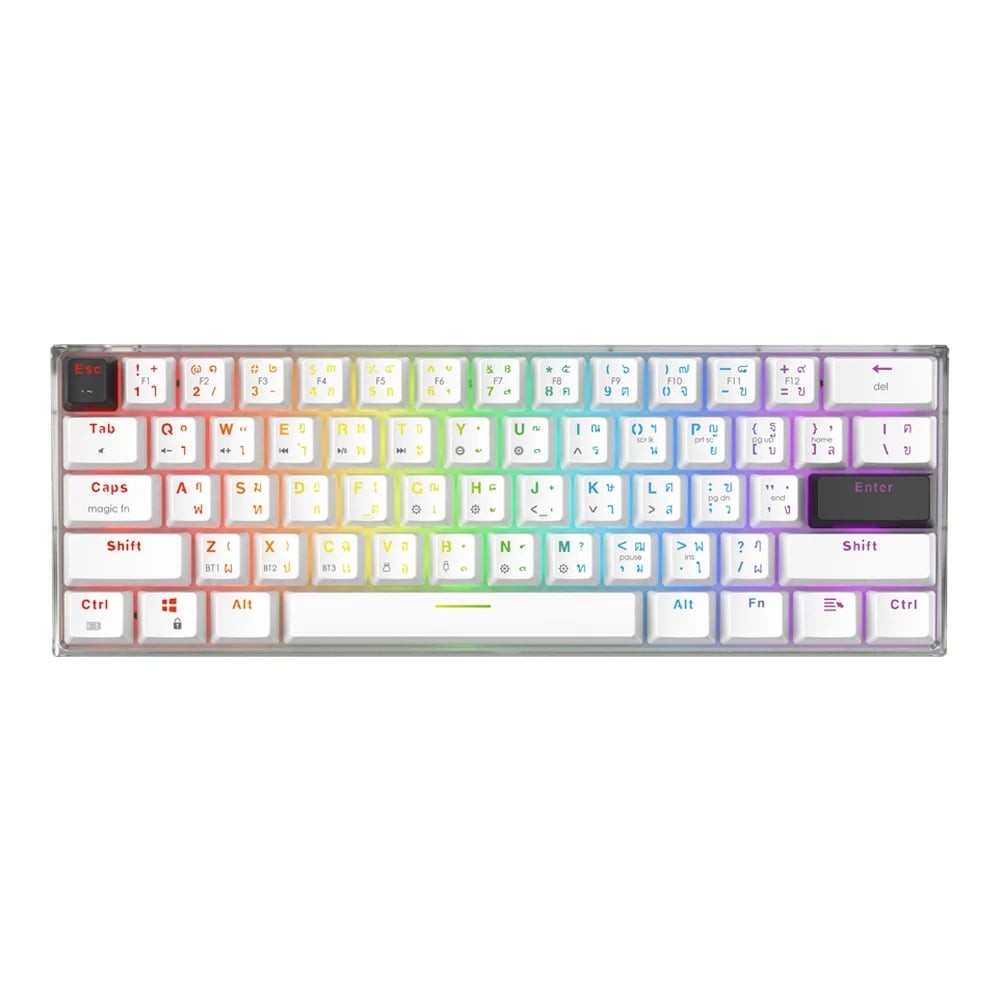 คีย์บอร์ดเกมมิ่ง Fantech Gaming Keyboard MK860 Mechanical White Wireless (Blue Switch)