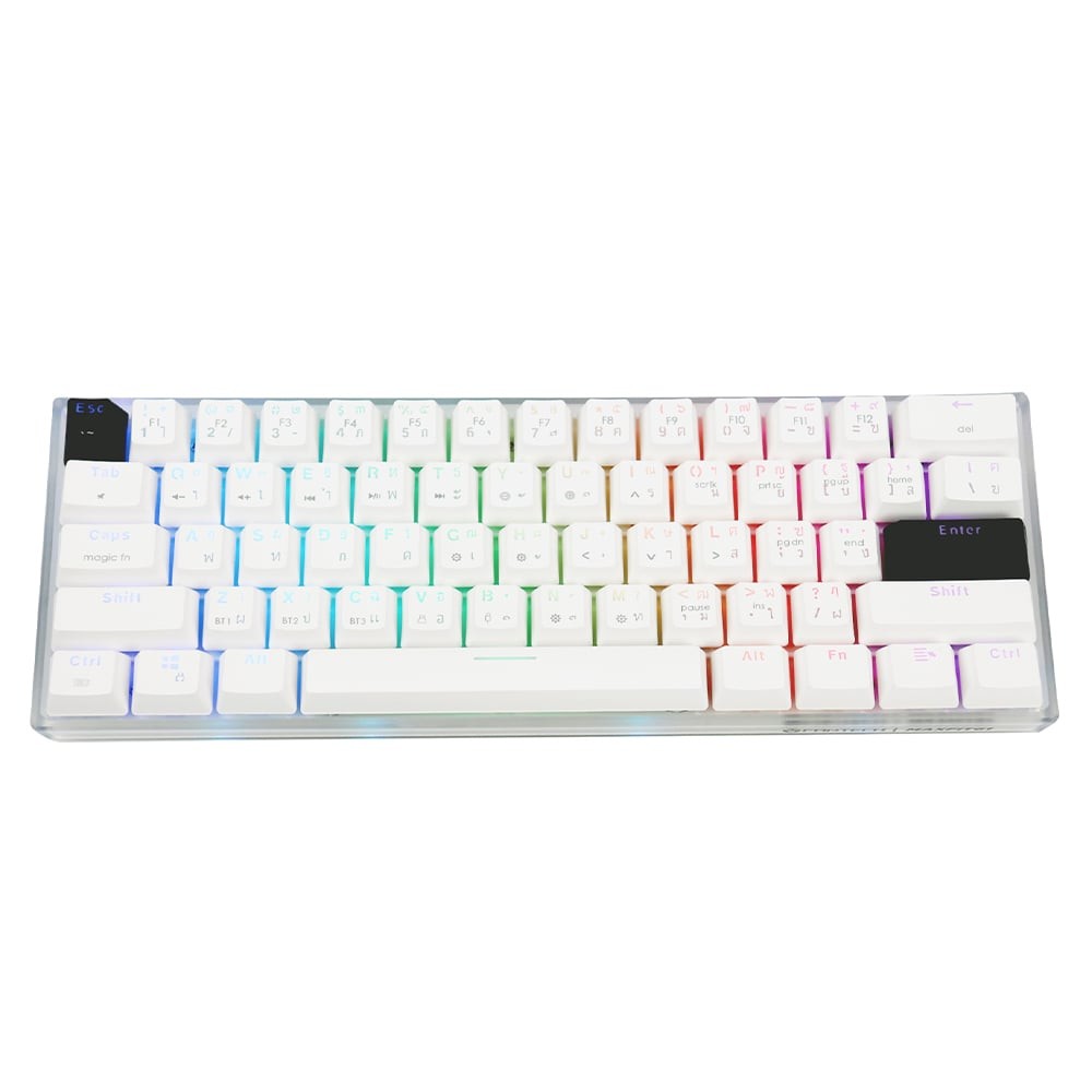 คีย์บอร์ดเกมมิ่ง Fantech Gaming Keyboard MK860 Mechanical White Wireless (Blue Switch)