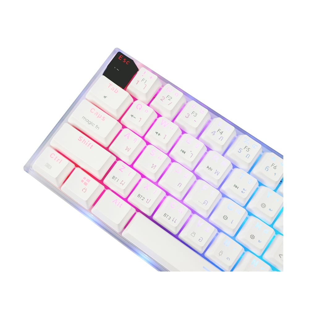 คีย์บอร์ดเกมมิ่ง Fantech Gaming Keyboard MK860 Mechanical White Wireless (Blue Switch)