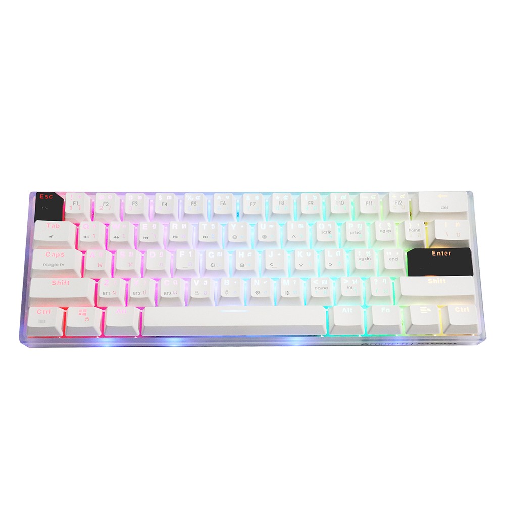 คีย์บอร์ดเกมมิ่ง Fantech Gaming Keyboard MK860 Mechanical White Wireless (Red Switch)