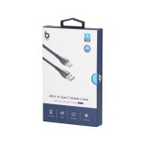 สายชาร์จ Blue Box USB-A to USB-C Cable Copper+Knitting wire 1 เมตร 3A Dark Gray