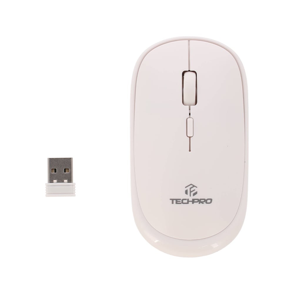 เมาส์ไร้สาย TECHPRO Wireless Mouse Slim M844 White