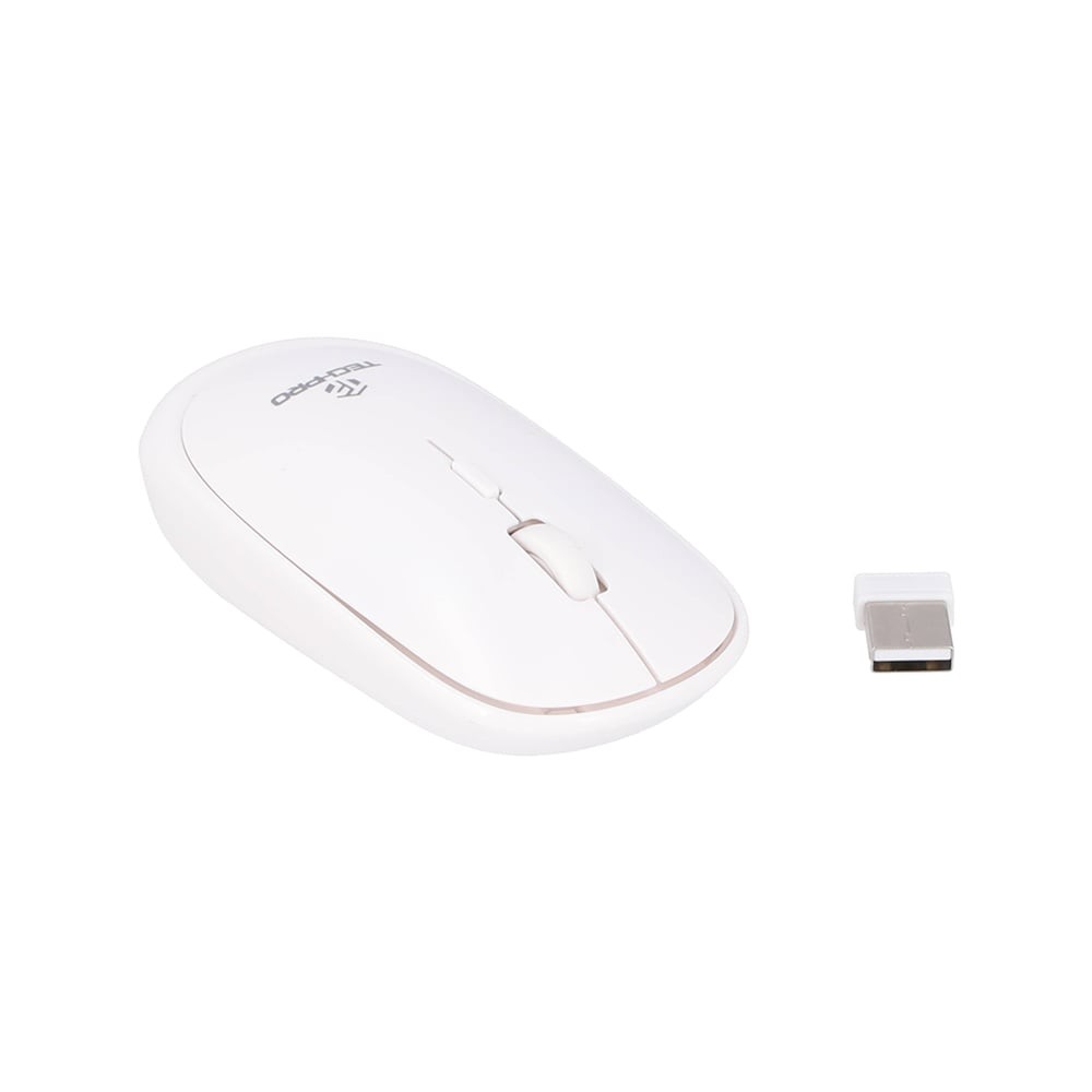 เมาส์ไร้สาย TECHPRO Wireless Mouse Slim M844 White