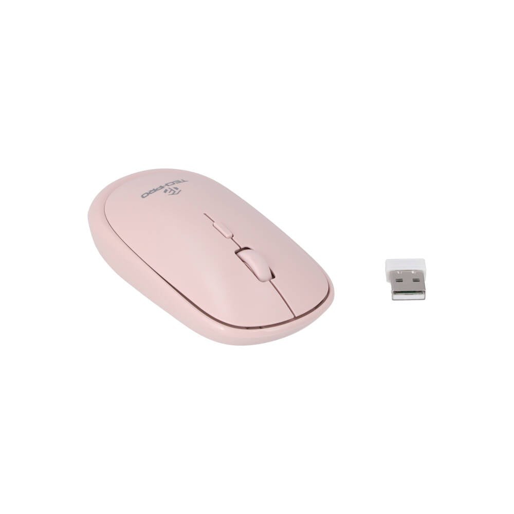 เมาส์ไร้สาย TECHPRO Wireless Mouse Slim M844 Light Pink