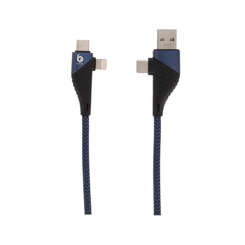 สายชาร์จ Blue Box Multifunctional 4 in 1 Fast Charge & Data Sync Cable - Blue