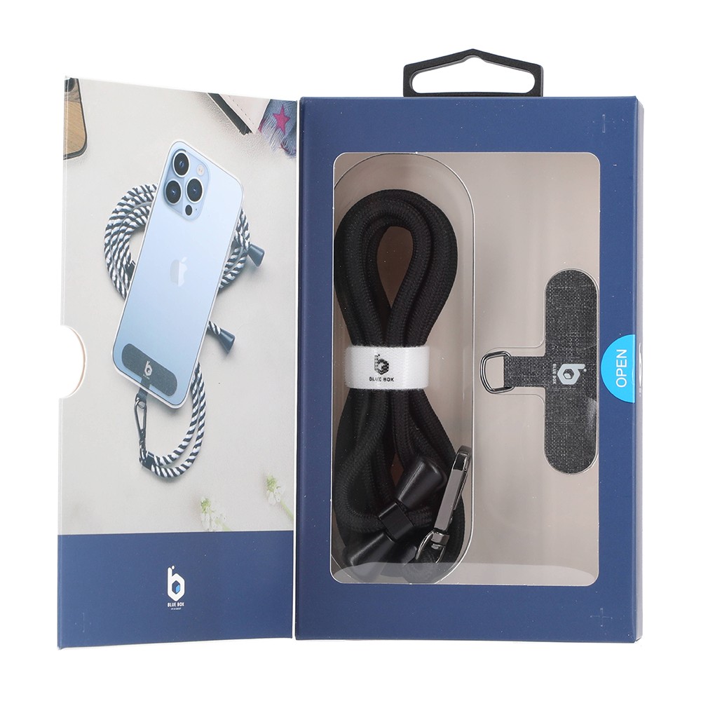 สายคล้องมือถือ Blue Box Rope Phone Crossbody with card - Black