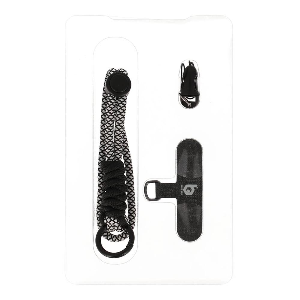 สายคล้องมือถือ Blue Box Rope Phone Hanging with card - Black/White