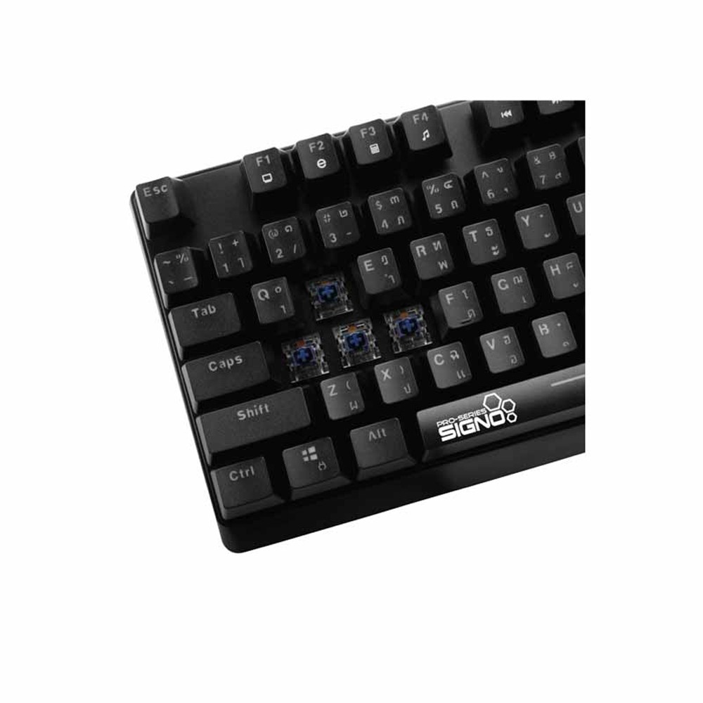 คีย์บอร์ดเกมมิ่ง Signo Gaming Keyboard INDIGO KB-718 MINI RGB Mechanical Blue Switches (Optical SW)