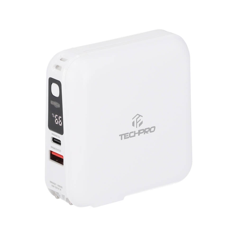 พาวเวอร์แบงค์ TECHPRO ความจุ 15,000 mAh White