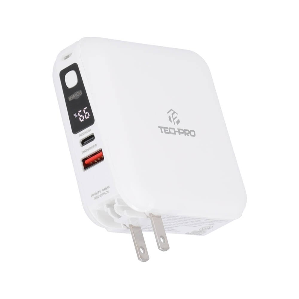 พาวเวอร์แบงค์ TECHPRO ความจุ 15,000 mAh White