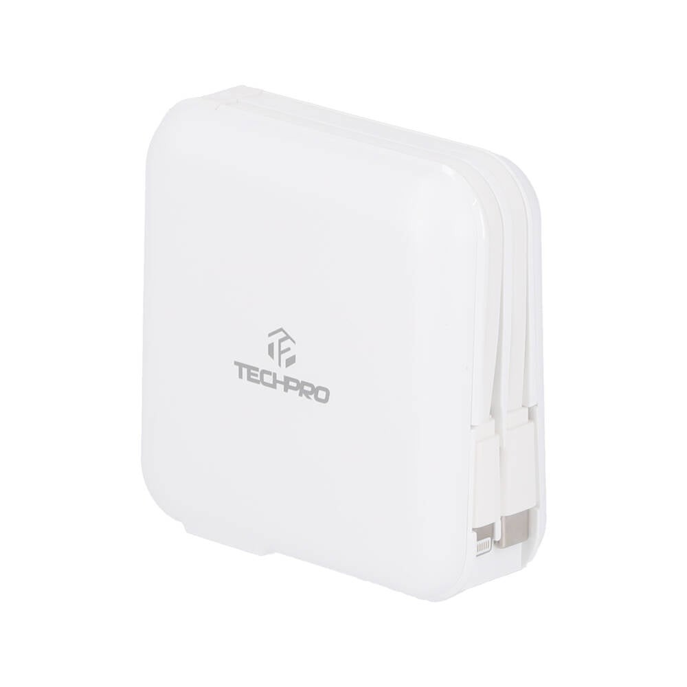 พาวเวอร์แบงค์ TECHPRO ความจุ 15,000 mAh White