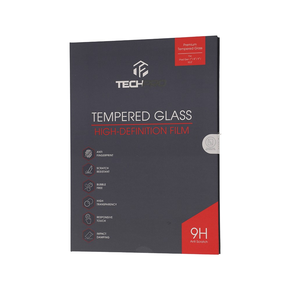 ฟิล์มกันรอย TECHPRO Tempered Glass High-Definition iPad Gen 7/8/9 (10.2inch)
