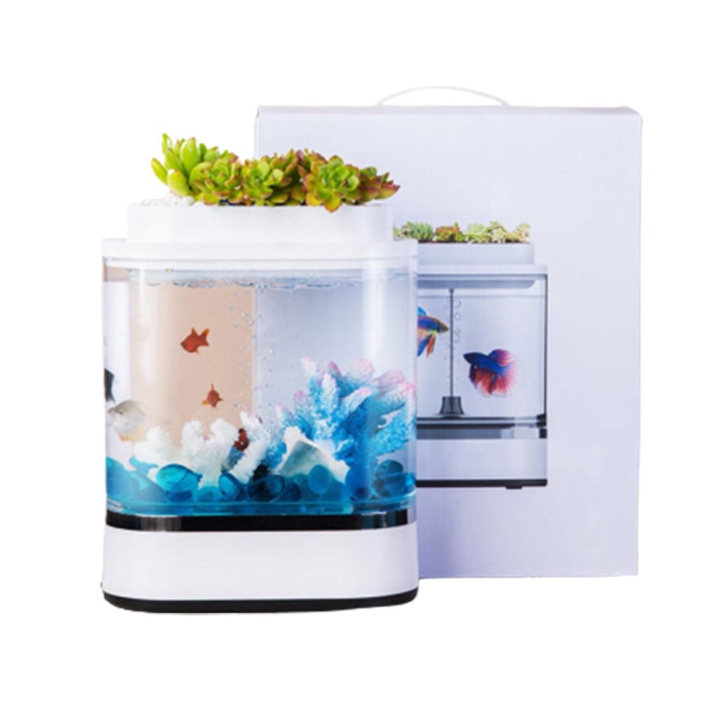 ตู้ปลา Xiaomi Descriptive Geometry Amphibious Ecological Lazy Fish Tank Mini