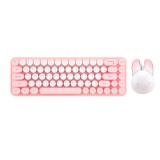 คีย์บอร์ดและเมาส์ไร้สาย MOFii Wireless Mouse + Keyboard Bunny Pink Milk