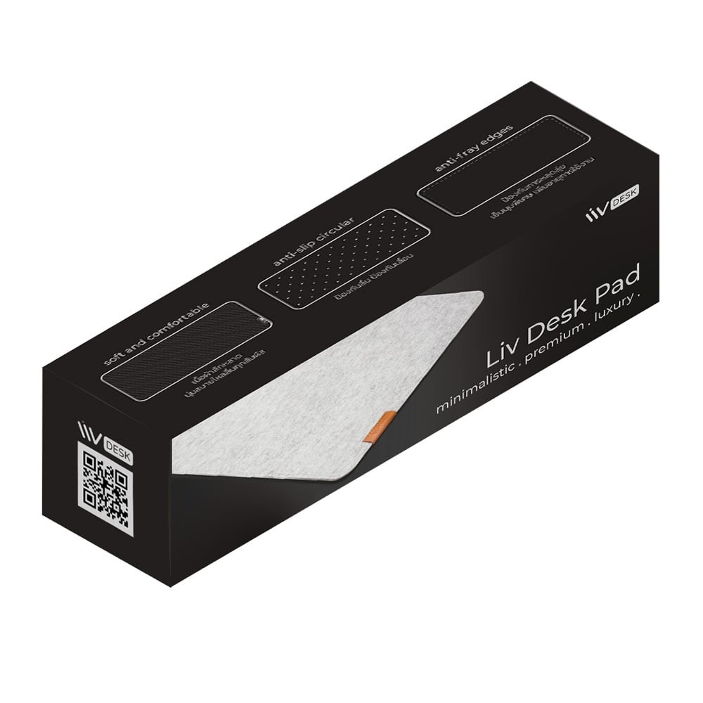 แผ่นรองเมาส์ Liv Desk Pad 30x80 cm. White Grey