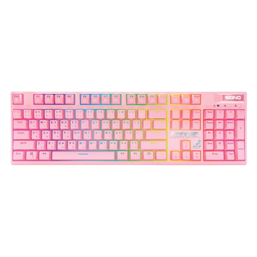 คีย์บอร์ดเกมมิ่ง Signo Gaming Keyboard Mechanical RGB KB-741 P PINKKER