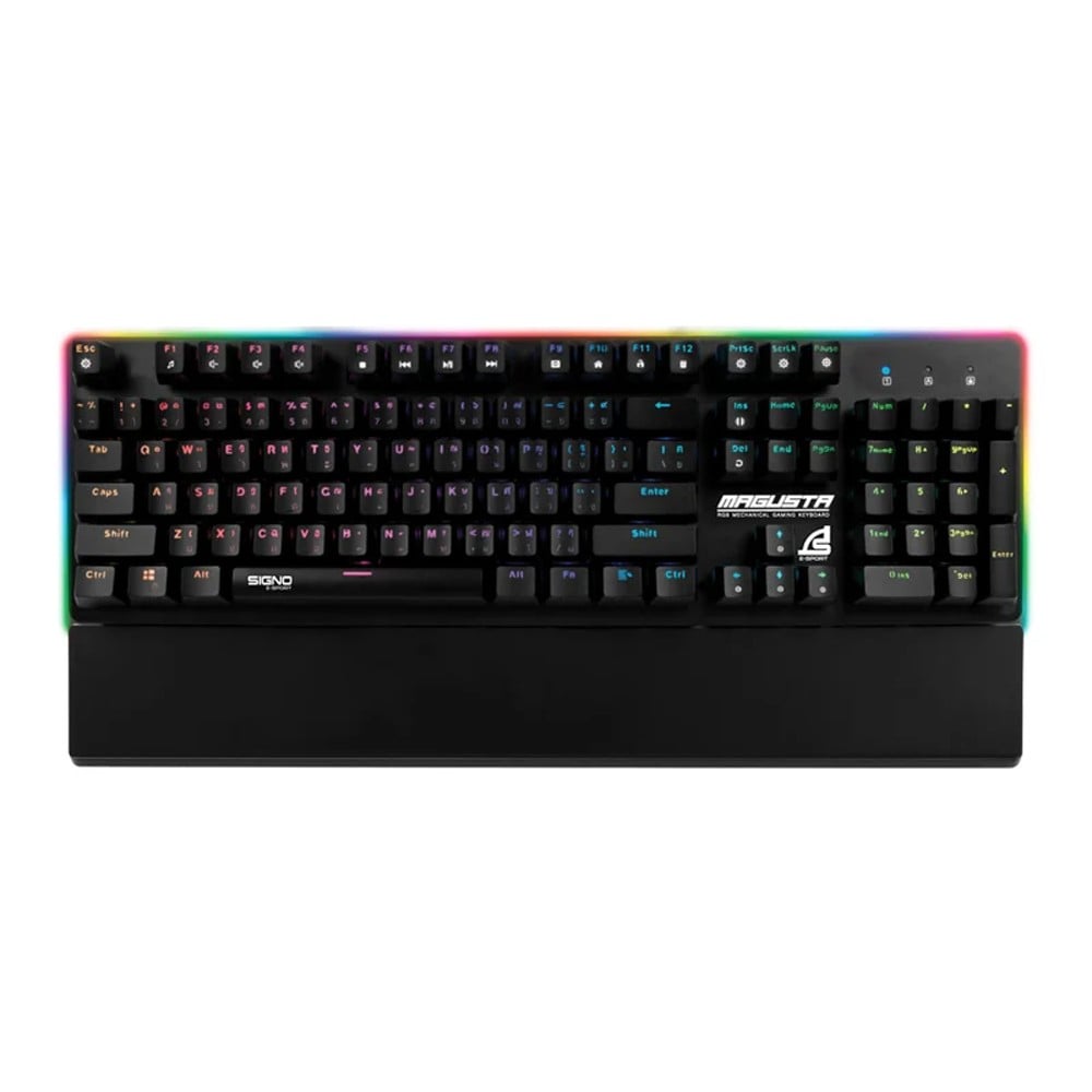 คีย์บอร์ดเกมมิ่ง Signo Gaming Keyboard RGB Mechanical Magusta KB-781 Blue Switch