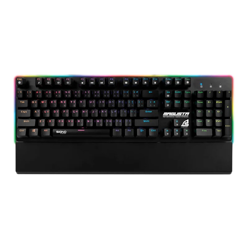 คีย์บอร์ดเกมมิ่ง Signo Gaming Keyboard RGB Mechanical Magusta KB-781 Red Switch