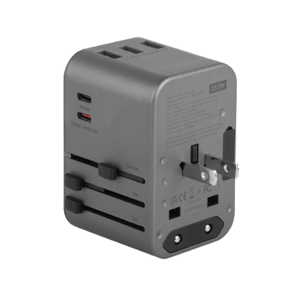 หัวแปลงปลั๊กไฟ Energea Universal Travel Adapter 35, 3A2C 35.5W Gunmetal