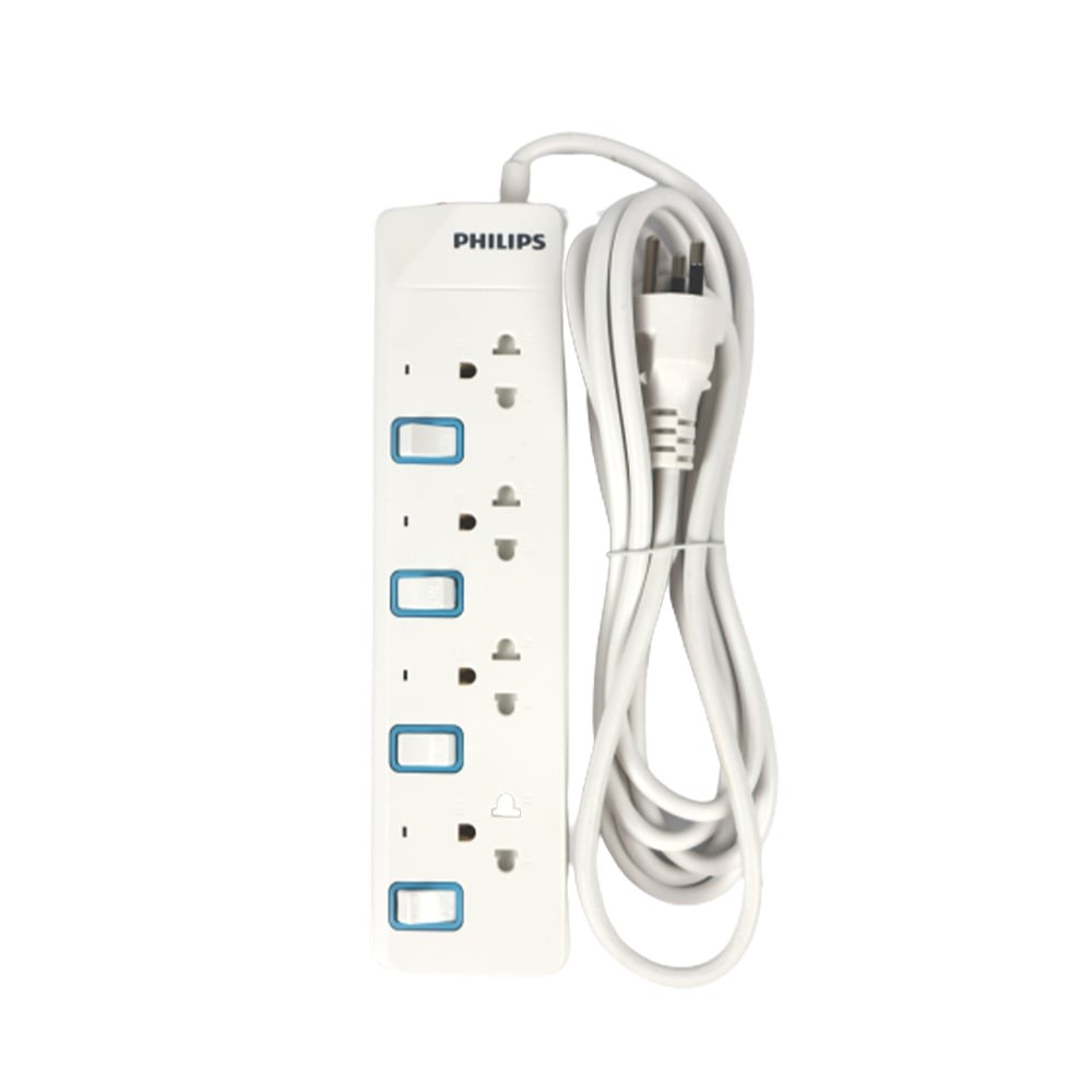 ปลั๊กไฟ Philips 4 Way 4 Switch 3M. (CHP3447WB/67)