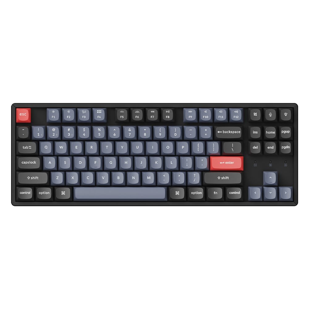 คีย์บอร์ดเกมมิ่ง Keychron Gaming Keyboard K8 Pro Swappable RGB Backlight Aluminum Blue Switch - Black (Eng)