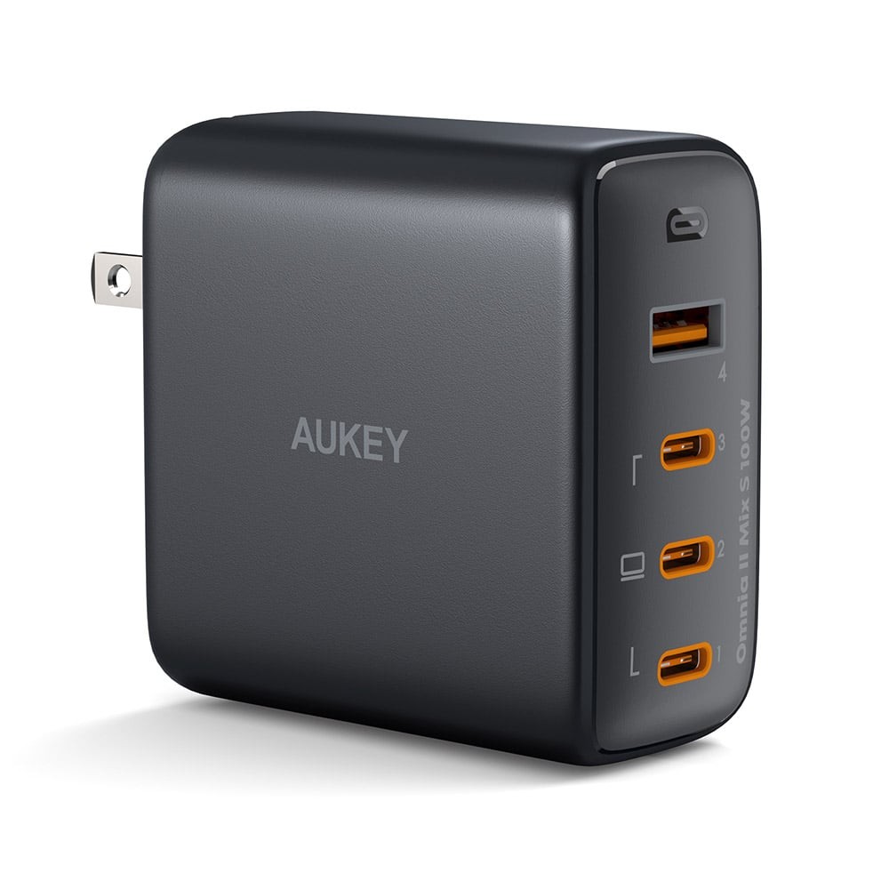 อะแดปเตอร์ AUKEY Wall Charger 1 USB-A / 3 USB-C Black