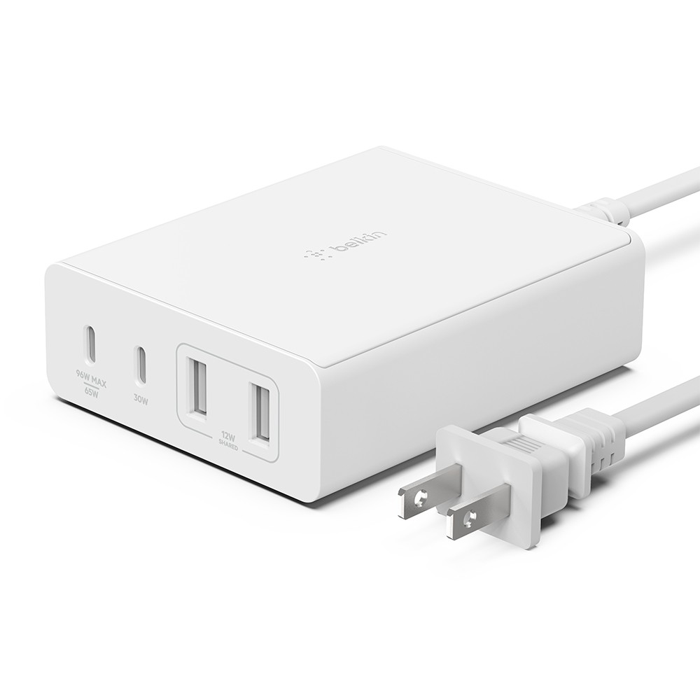 หัวชาร์จ Belkin Dual GaN Charger 180W with 2M. Power Cord (WCH010dqWHJP) White