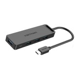 Vention Port Hub USB-C to 4xUSB 3.0 with PD (TGKBB) Black