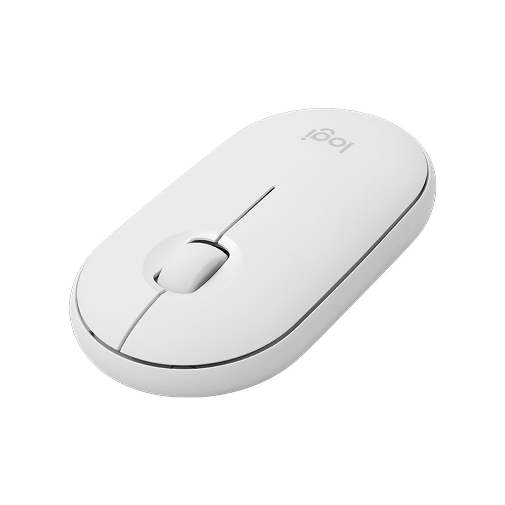 เมาส์ไร้สาย Logitech Bluetooth & Wireless Mouse M350 Pebble Off White