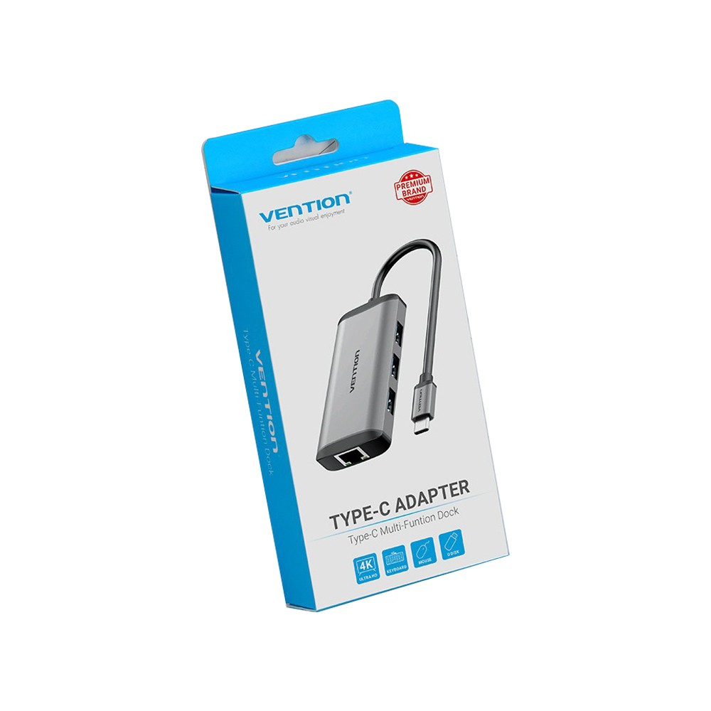 ตัวแปลง Vention 6 in 1 USB-C Hub Grey (CNCHB)