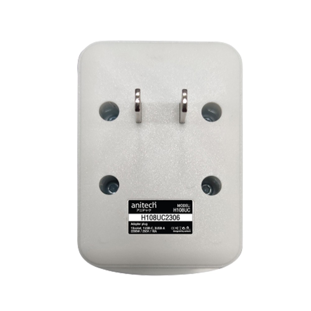 หัวแแปลงปลั๊กไฟ Anitech Adapter 3xUSB-A 15W / 1xUSB-C 18W (H108UC) 