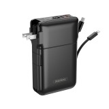 พาวเวอร์แบงค์ REMAX ความจุ 20000 mAh with Built In Cable and Adapter 22.5W Black