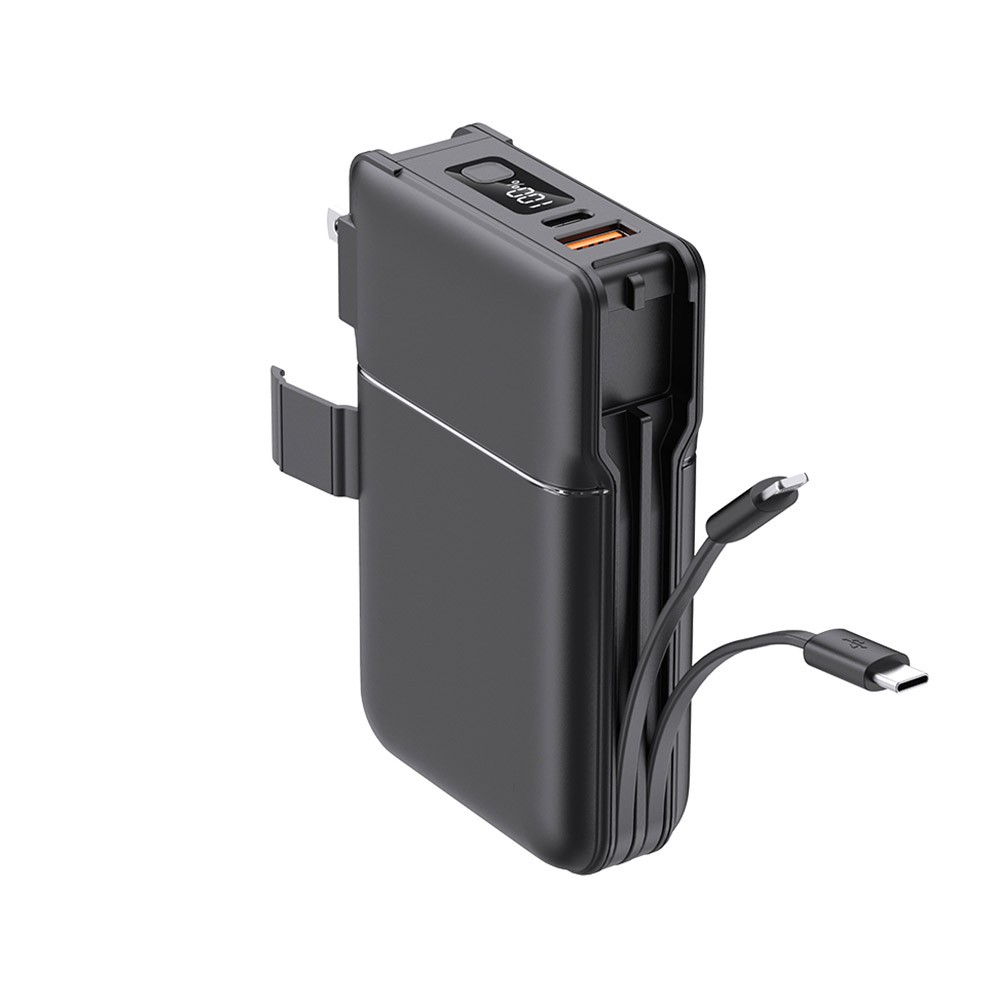 พาวเวอร์แบงค์ REMAX ความจุ 20000 mAh with Built In Cable and Adapter 22.5W Black