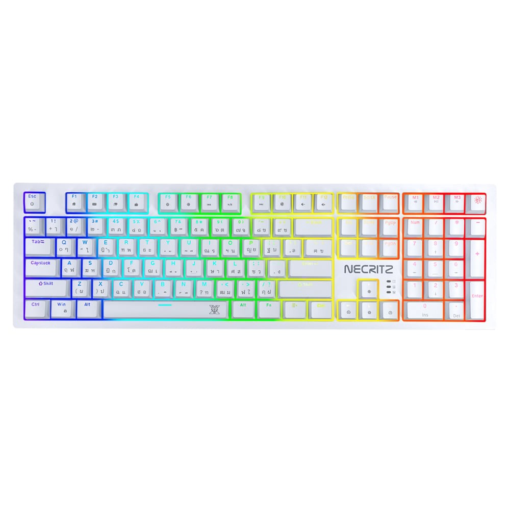 คีย์บอร์ดเกมมิ่ง Nubwo Gaming Keyboard X37 Necritz White Greywood Switch