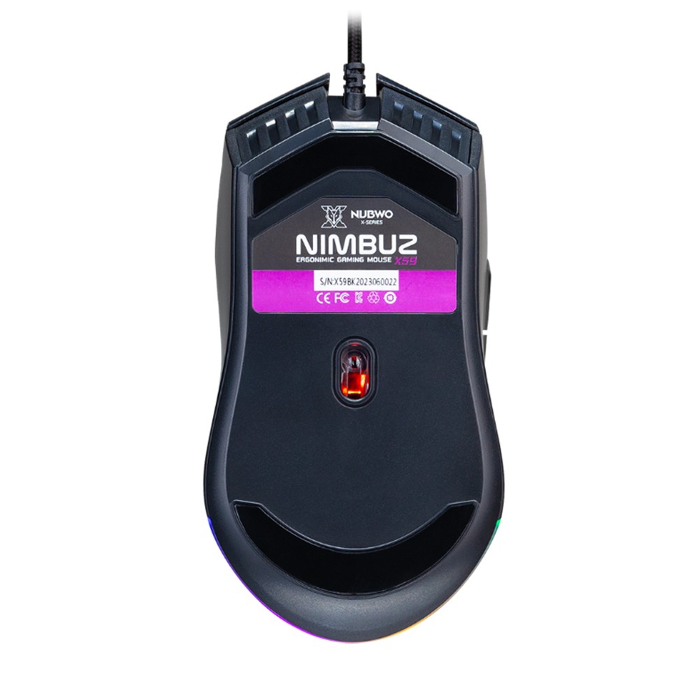 เมาส์เกมมิ่ง Nubwo Gaming Mouse X59 Nimbuz Black