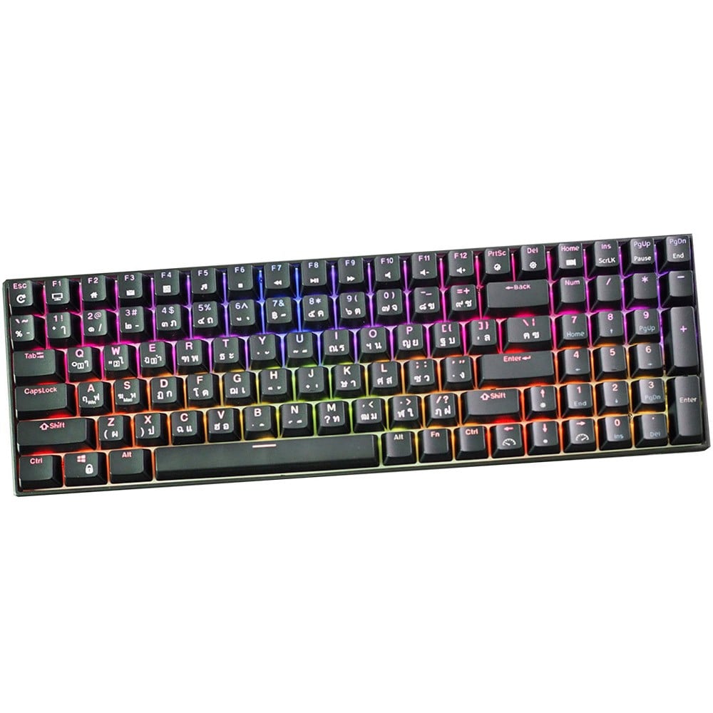 คีย์บอร์ดเกมมิ่ง Royal Kludge Gaming Keyboard RK100 Wireless Hot Swappable RGB Backlight Black (Brown Switch)