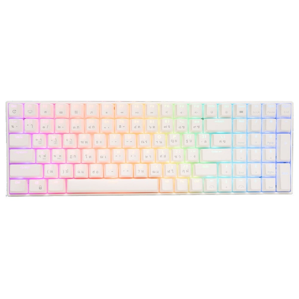 คีย์บอร์ดเกมมิ่ง Royal Kludge Gaming Keyboard RK100 Wireless Hot Swappable RGB Backlight White (Red Switch)