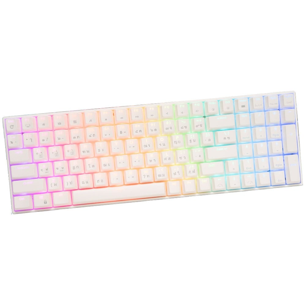 คีย์บอร์ดเกมมิ่ง Royal Kludge Gaming Keyboard RK100 Wireless Hot Swappable RGB Backlight White (Red Switch)