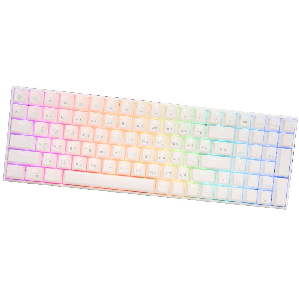 คีย์บอร์ดเกมมิ่ง Royal Kludge Gaming Keyboard RK100 Wireless Hot Swappable RGB Backlight White (Red Switch)