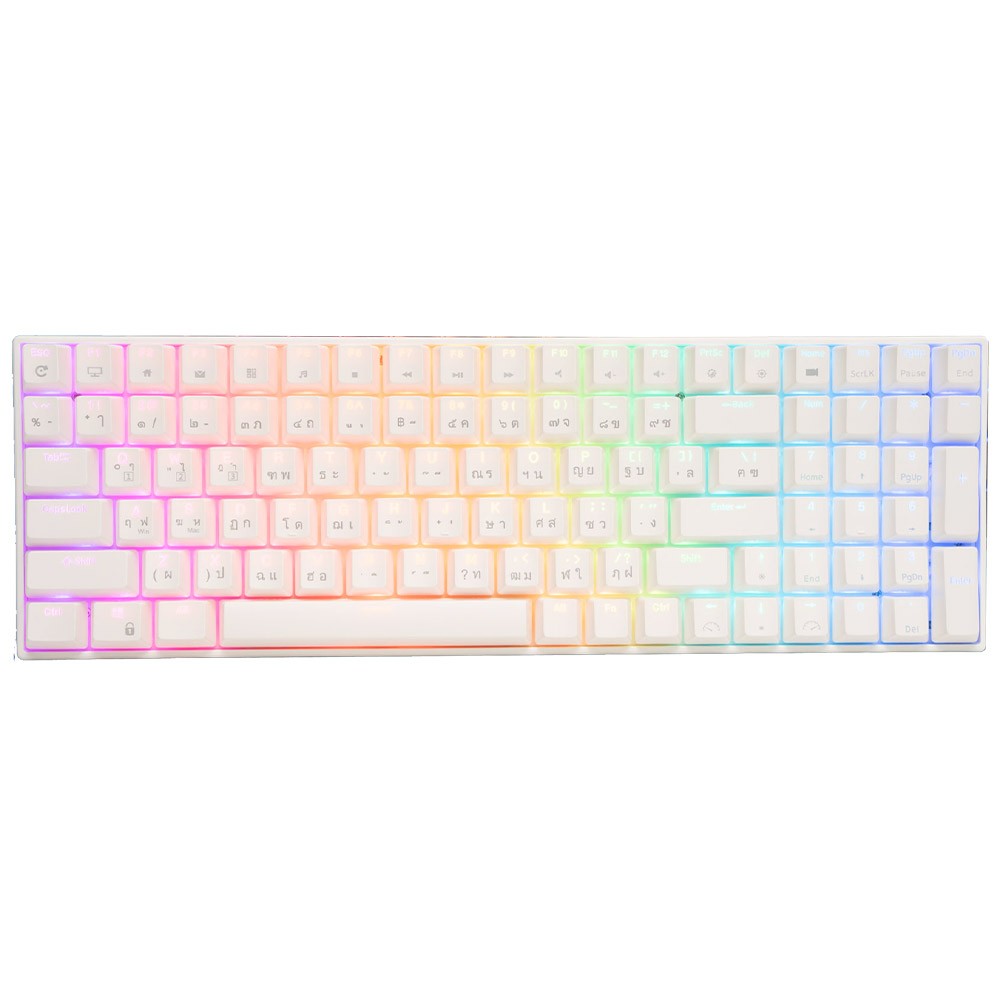 คีย์บอร์ดเกมมิ่ง Royal Kludge Gaming Keyboard RK100 Wireless Hot Swappable RGB Backlight White (Blue Switch)