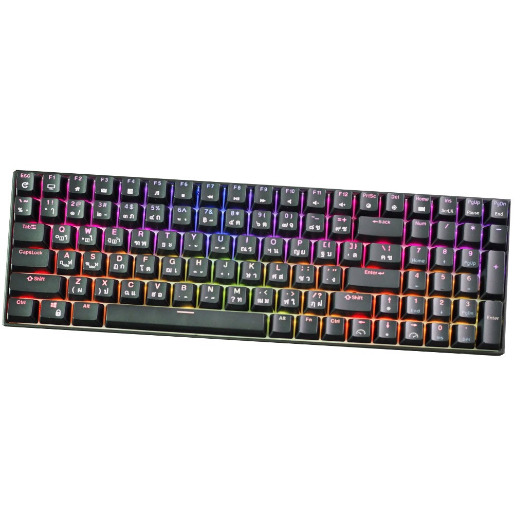 คีย์บอร์ดเกมมิ่ง Royal Kludge Gaming Keyboard RK100 Wireless Hot Swappable RGB Backlight Black (Blue Switch)