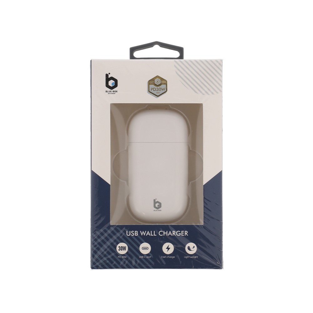 อะแดปเตอร์ Blue Box Flat Wall Charger USB-C White